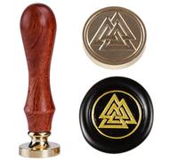 Valknut - Timbri per ceralacca con manico in legno, 30 mm, per religioni eterodosse, specifiche per Wicca