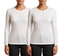 Valko Maglia Termica Donna Manica Lunga - Abbigliamento Termico Donna Caldo ed Elasticizzato con Interno Felpato (Bianco, L, 2)