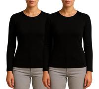 Valko Maglia Termica Donna Manica Lunga - Abbigliamento Termico Donna Caldo ed Elasticizzato con Interno Felpato (Nero, XS, 2)