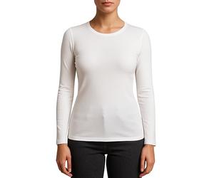 Valko Maglia Termica Donna Manica Lunga - Abbigliamento Termico Donna Caldo ed Elasticizzato con Interno Felpato (Bianco, XL)