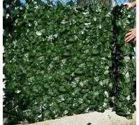 Valla decorativa di edera artificiale, rotolo di siepe verde da 3 m x 1 m, recinzione da giardino, recinzione per la privacy, rete di foglie per balcone, decorazione per parete esterna