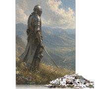 Valle dei Cavalieri Medievali Puzzle in Legno 1000 Pezzi, Gioco di Famiglia | Design storico del guerriero, Gioco, Rompicapo, Stile olio drammatico, Arte fantasy medievale, Puzzle in Legno, 14+, 70x50cm.