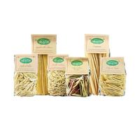 Valle del Crati Box Pasta Artigianale | Pasta di Semola Di Grano Duro 100% Italiano | Spaghetti alla Chitarra, Caserecce Lunghe, Fusilli Calabresi, Fileja e Foglie Di Ulivo | 6 Confezioni da 500gr