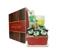 Valle del Crati Cesto di Pasqua Speciale Fichi con 6 Prodotti | Cesto di Pasqua Con 6 Specialità tra cui Confetture, Dolci, Miele, Fichi al rum, al Cioccolato | Cestino Pasquale