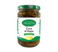 Valle del Crati Cime di Rape | Antipasto Cime di Rapa in Olio di Oliva con Spezie | Condimento per Antipasti, Pasta, Carne e Contorni | Vasetto 280 grammi