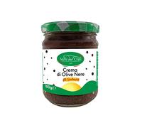 Valle del Crati Crema di Olive Nere, Crema Spalmabile di Olive Nere in Olio d'Oliva, Condimento per Antipasti Aperitivi Pane Pizza , Vasetto (180 grammi)