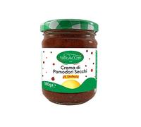 Valle del Crati Crema di Pomodori Secchi , Crema Spalmabile di Pomodori Secchi con Spezie in Olio di Oliva, Condimento per Bruschetta Pane Primi Aperitivi Antipasti, Vasetto (180 gr)