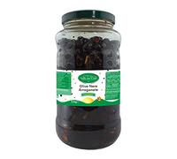 Valle del Crati Olive Nere Arraganate XL | Olive Infornate Sottolio con Spezie Calabresi | Ideale per Antipasti Panini Pizze Aperitivi e Condimenti | Vaso da 2.5 Kg