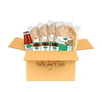 Valle del Crati Pinsa Box Gourmet con 8 Basi Pinsa Precotte, Salsa di Pomodoro e Creme Spalmabili | Pinsa Pronta in 5 Minuti, Lunga Lievitazione, Prodotta in Calabria, Basi Pinsa da 250 grammi c.a.