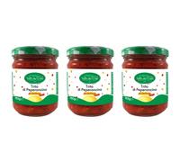 Valle del Crati Trito di Peperoncino | Peperoncino Piccante Calabrese in Olio di Oliva | Crema al Peperoncino | Condimento per Carne, Pasta, Bruschette, Pane, Formaggi | 3 Vasetti (180 Grammi ca.)