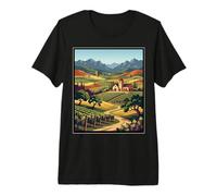 Valle della Loira Francia Vigneto Campagna Viaggi Art Maglietta Premium