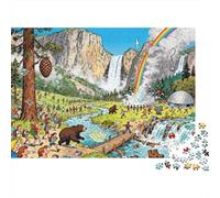Valle di Yosemite: un mondo magico di cascate Puzzle in Legno Impermeabile Puzzles Da 1000 Pezzi Per Adulti Colorati Giochi Educativi
