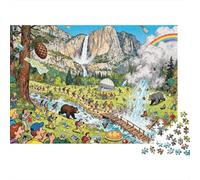 Valle di Yosemite: un mondo magico di cascate Puzzle in Legno Impermeabile Puzzles Da 1000 Pezzi Regali Per Adulti Colorati Per Decorazioni Domestiche