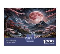 valle SakuraJigsaw Puzzle Impossibili 1000Pcs Luna Rossa Decorazione Per La Casa. Giochi Rilassamento E Intelligence Per Adulti E Bambini Da 12 Anni 52x38cm/1000pcs