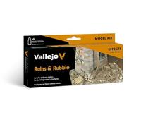Vallejo- Ruins & Rubble Set di Montaggio per Modellini, Multicolore, 17 ml (8er Pack), 29070