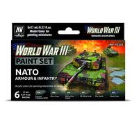 Vallejo- Farb-Set, Nato Panzerung & Infanterie, WWIII Modellino, Colore Bianco, 17 ml (6er Pack), 070223
