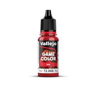 Vallejo Game Ink - Vernice Acrilica a Base d'Acqua, 17 ml, Rosso (Inky Red)