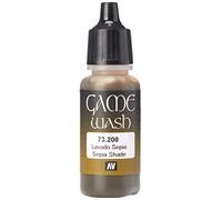 Vallejo Game Color Wash - Vernice Acrilica Trasparente ad Asciugatura Rapida, 17 ml, Marrone (Sepia)