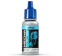 Vallejo Mecha Color - Colore Acrilico a Base d'Acqua per Aerografo, 17 ml, Grigio (Light Steel)