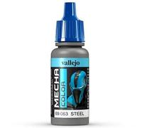 Vallejo Mecha Color - Colore Acrilico a Base d'Acqua per Aerografo, 17 ml, Grigio (Steel)