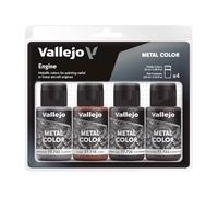Vallejo- Metal Engine Set di Colori Metallici per la Progettazione di Aeroplani in Legno, Metallo e Tessuto, 4 x 32 ml, Multicolore, 32 ml (Confezione da 4), 29073