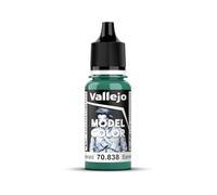 Vallejo Model Color Verde Emerald 18 ml, Pittura Acrilica Autonivelante per Modellismo e Figure, Finitura Opaca, Sistema BSL