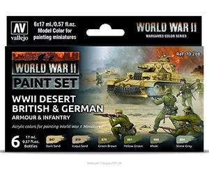 Vallejo Model Color WWII 70208 Desert British & German Armour & Infantry (6)