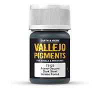 Vallejo Modeling Effects Pigmenti - Pigmento per l'utilizzo con modelli in plastica, 30 ml, Grigio (Dark Steel)