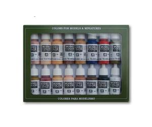 Vallejo - Modello Colore Viso & Toni Pelle Set | 16 Bottiglie x 17 ml (0,57 FL.oz.)