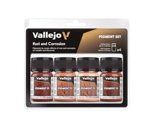 Vallejo Pigment FX Set di Pigmenti per Modellismo, 4 Colori Sintetici da 35 Ml, Tutorial Incluso per Simulazione di Ossidazione e Corrosione in Diorami
