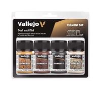 Vallejo Pigment FX Set, Kit di 4 Pigmenti Sintetici da 35 Ml, Ideale per Simulare Polvere e Sucietà in Maquettes e Diorami, Include Tutorial