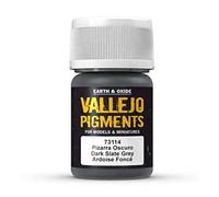 Vallejo Pigments - Pigmento per l'utilizzo con modelli in plastica, 30 ml, Grigio (Dark Slate Grey)