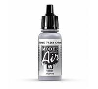 Vallejo Model Air-Colore Acrilico, Grigio (Metallic Chrome), 17 ml