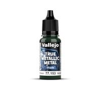 Vallejo Pintura True Metallic Beetle Green 18ml, Finitura Luminoso per Degradati, Ideale per Pennello, Miscelazione Colori, Perfetta per Modellismo e Hobby.