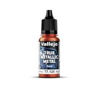 Vallejo Pintura True Metallic Metal 125-18ml Rosso Forgiato, Alto Potere di Copertura, Finitura Liscia e Omogenea, Ideale per Pennello, Miscelabile per Nuovi Toni.
