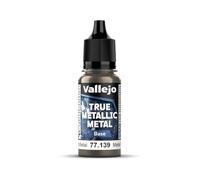 Vallejo Pintura True Metallic Metal 139 Aged Metal, Effetto Metallico, Alto Potere di Copertura, Applicazione a Pennello, Bottiglia da 18 ml con Contagocce.