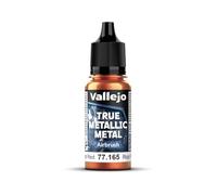 Vallejo Pintura True Metallic Metal 165-18ml Rosso Forgiato, Colori Intensi per Aerografo, Formulazione Pronta all'Uso, Finitura Omogenea e Duratura, Serie Metallic.