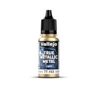 Vallejo Pintura True Metallic Metal 18ml Oro Imperiale, Finitura Luminoso, Ideale per Modellismo e Manualità, Applicazione a Pennello, Mezclabile per Degradati.