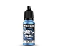 Vallejo Pintura True Metallic Metal Blu Zaffiro 18 ml, Finitura Luminoso, Ideale per Degradati e Mischi, Applicazione a Pennello, Perfetta per Modellismo e Hobby.