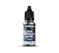 Vallejo Pintura True Metallic Metal Obsidian Black 18 ml, Effetto Metallico, Alto Potere di Copertura, Finitura Liscia e Omogenea, Ideale per Pennello, Miscelabile per Nuovi Toni.