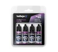 Createx Vallejo – Set pittura True Metallic 4 colori – Base/Light/Shade/Airbrush – Amethyst Purple