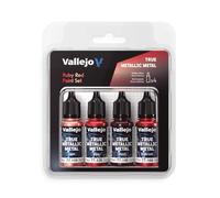 Createx Vallejo Set pittura True Metallic 4 colori per metalli BASE LIGHT SHADE Airbrush Sistema BSL