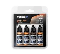 Vallejo Pintura True Metallic Metal Set di 4 Colori per Metalli, Include BASE, LIGHT, SHADE e AIRBRUSH, Sistema BSL, Risultati Consistenti.