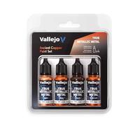 Vallejo Pintura True Metallic Metal Set di 4 Colori per Metalli, Include BASE, LIGHT, SHADE e AIRBRUSH, Sistema BSL, Risultati Consistenti.
