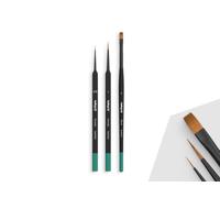 Vallejo Precision B03990 Starter Set (Round No.1, Triangular 3/0, Flat Synth. No.4)