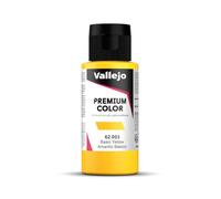 Vallejo Premium Color Pintura Acrilica Gran Resistenza, per Aerografo, Ideale per Modellismo e Decorazioni, Colore Giallo Basic