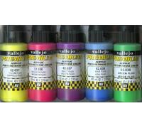 Vallejo PREMIUM AIRBRUSH Acrylic Acrilico FLUORESCENT SET 62102 60ml. 5 pcs.