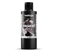 Vallejo Primer Superficiale Nero 200 Ml, Imprimazione Acrilica per Aerografo, Finitura Opaca, Asciugatura Rapida, Alta Adesione per Figure e Maquettes
