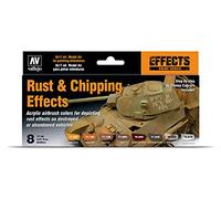 Vallejo Model Air Rust and Chipping Effects - Set di colori acrilici per aerografo, colori assortiti (confezione da 8), nero/marrone/rosso