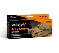 Vallejo Model Air Rust and Chipping Effects - Set di colori acrilici per aerografo, colori assortiti (confezione da 8), nero/marrone/rosso
